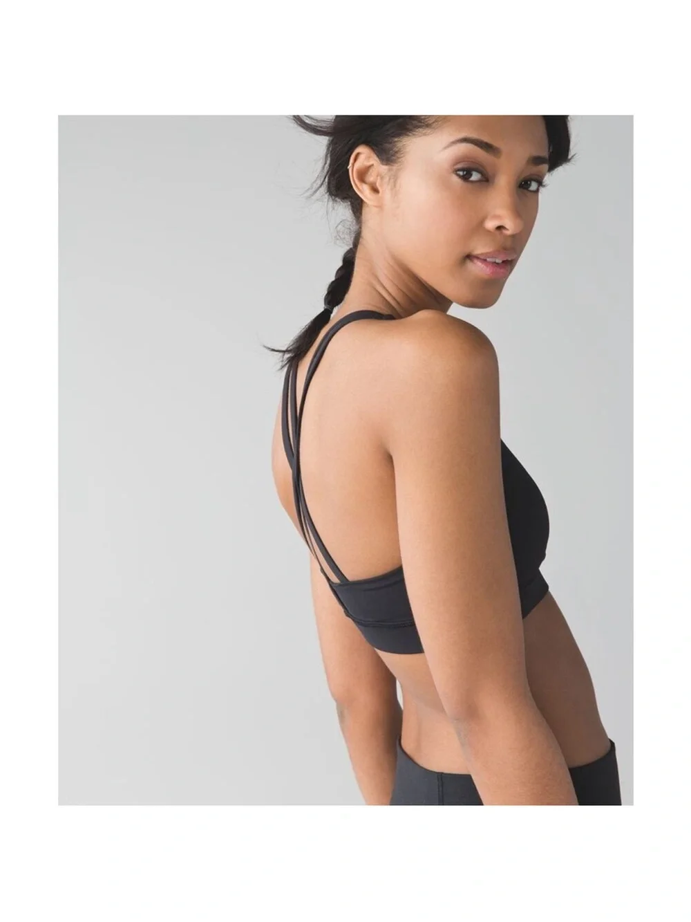 Lululemon Energy Bra Luxtreme Medium Support Strappy Sports Bra Black, size 10